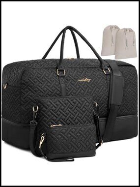 Weekender Bag Travel Duffel Women Overnight Luggage Waterproof 5 Piece Set